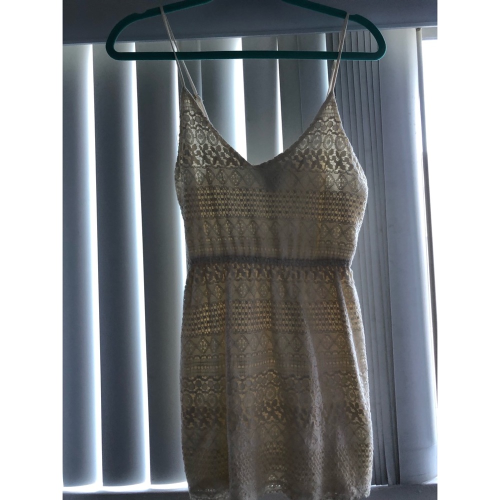 Cream boho mini dress